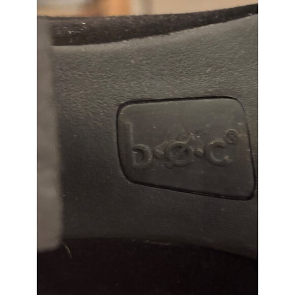 Black Lace-Up Heeled Ankle Suede Boots By B.O.C. Womens Size 8 - Picture 8 of 15